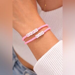 RAD & BABE Pink Beaded Bracelet Set